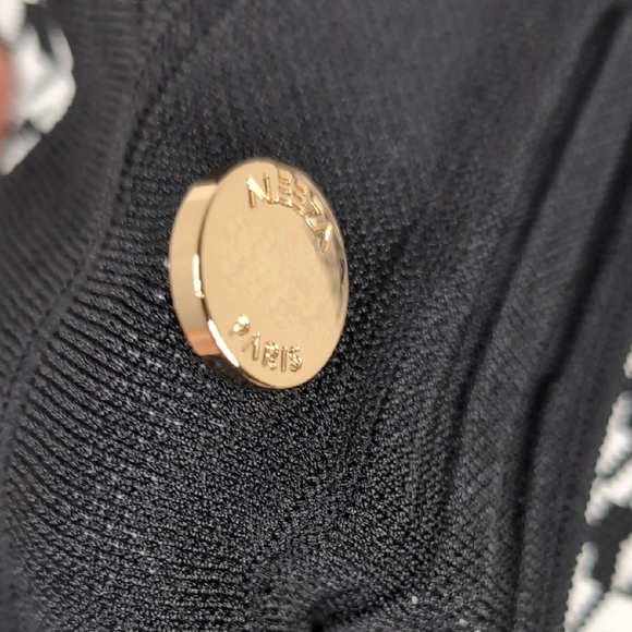 Aleezxa Paris Houndstooth Knit Pleated Skirt Button-Front Skirt - Picture 8 of 15